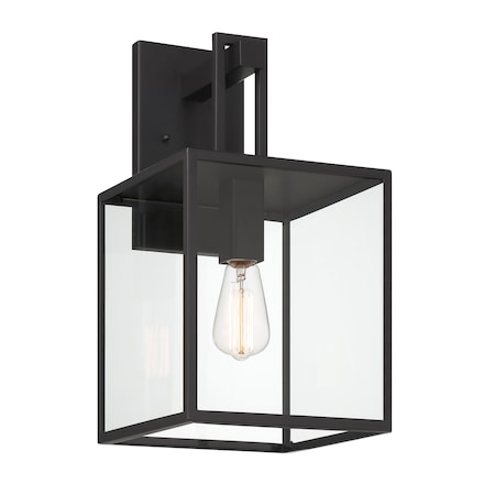Designers Fountain Preston 18.75in 1-Light Matte Black Modern Outdoor Hardwired Wall Lantern with No Bulbs Included D297M-9EW-MB